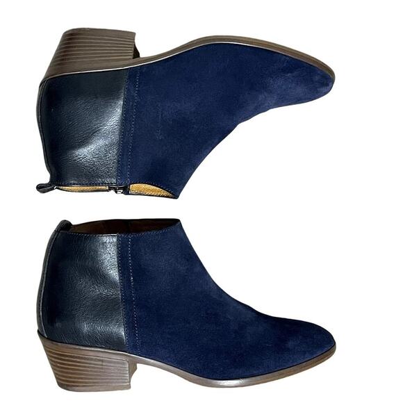 MADEWELL  BLUE AND BLACK CHARLEY ANKLE ‎ LEATHER BOOTS SIZE 9 - Picture 1 of 7